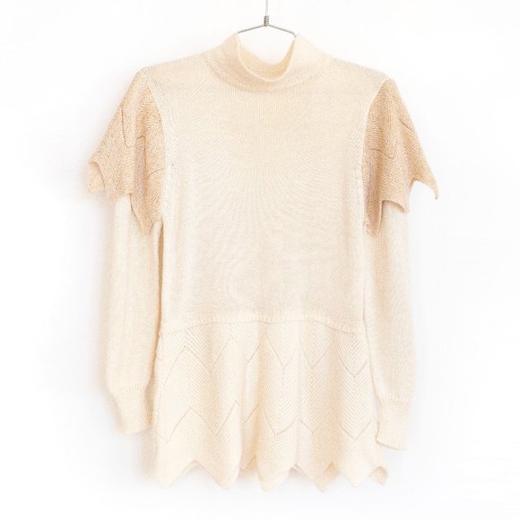VTG Peplum Pullover Knit Sweater - Picture 1 of 7